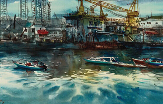 Beautiful watercolor painting of Yeye Calderon