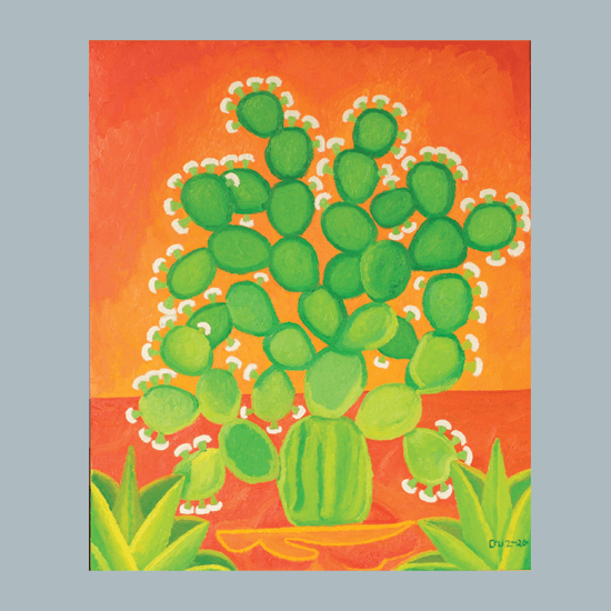 Cactus with prickly pear fruit