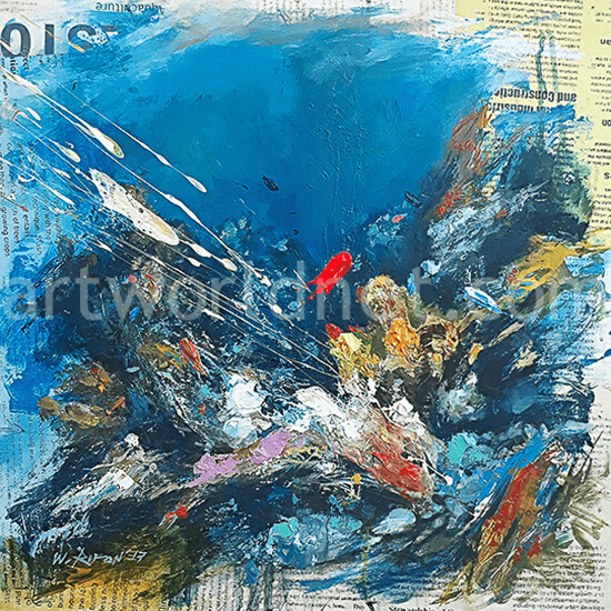 Underwater Acrylic Painting with Fish