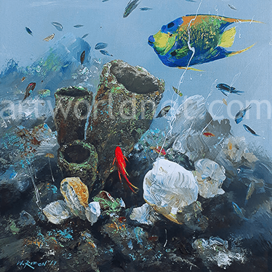 Underwater Acrylic Painting with Fish