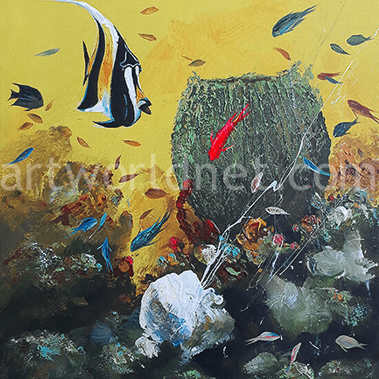 Underwater Acrylic Painting with Fish
