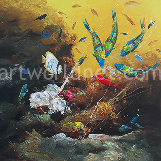 Underwater Acrylic Painting with Fish